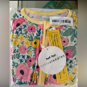 Little Sleepies Original Secret Garden Yellow Trim Bamboo Zippy 2T